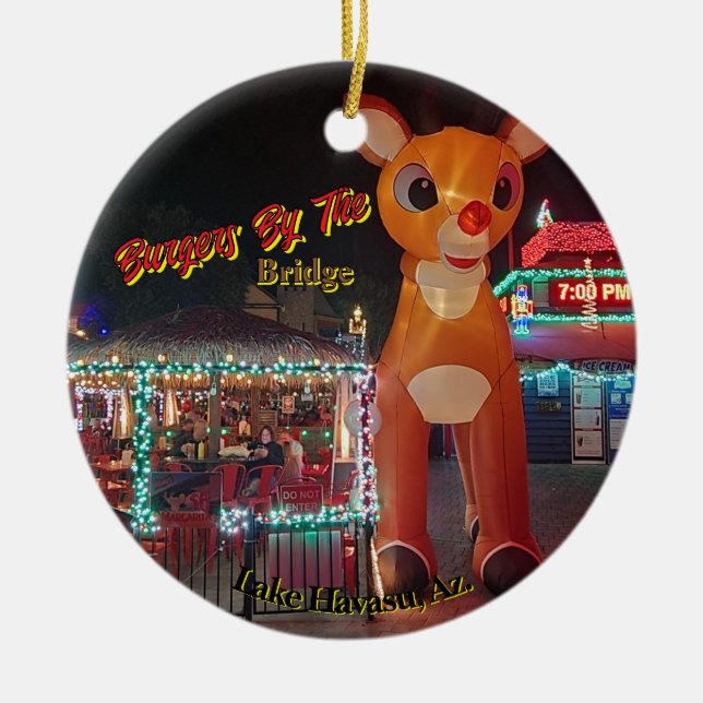 Ornamento De Cerâmica Rudolph na Ponte de Londres (Frente)