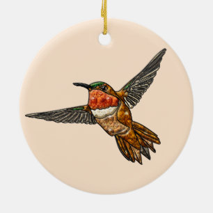 Ornamento De Cerâmica Rufous Hummingbird
