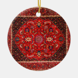Ornamento De Cerâmica Rug Persa Vermelho de Mashhad