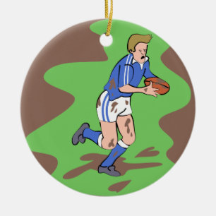 Ornamento De Cerâmica Rugby