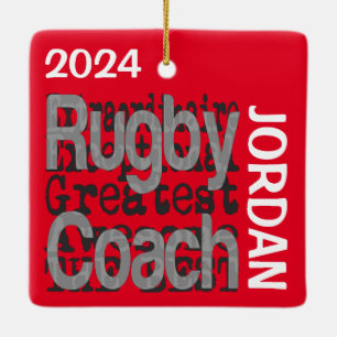 Ornamento De Cerâmica Rugby Coach Extraordinaire CUSTOM