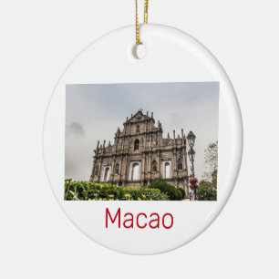 Ornamento De Cerâmica Ruína Macau da Rua. Igreja de Paul China Souvenir