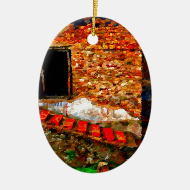 Ornamento De Cerâmica Ruínas em Pompeii Italia (Frente)