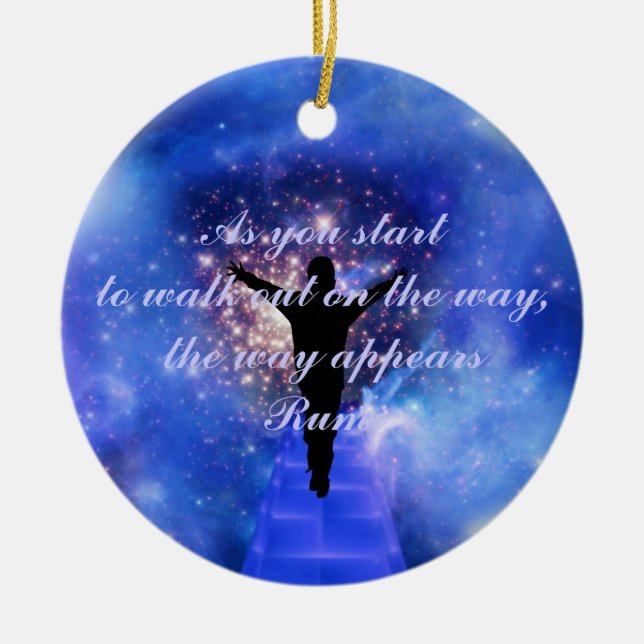 Ornamento De Cerâmica Rumi Confie no caminho (Frente)