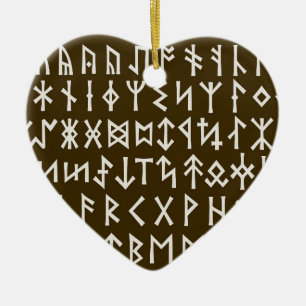 Ornamento De Cerâmica Runas Futhark Antigas