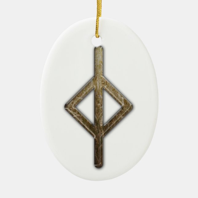 Ornamento De Cerâmica Rune mais velho Jera de Futhark (Frente)