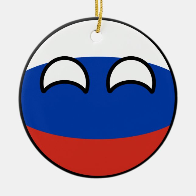 Ornamento De Cerâmica Rússia Geeky de tensão engraçada Countryball (Frente)