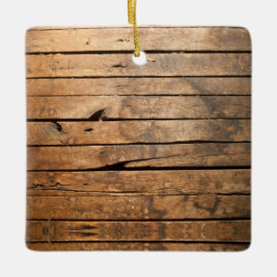 Ornamento De Cerâmica Rustic Barn Wood