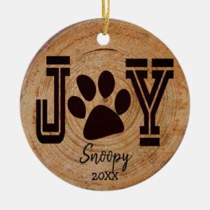 Ornamento De Cerâmica Rustic - Joy Puppy Paw