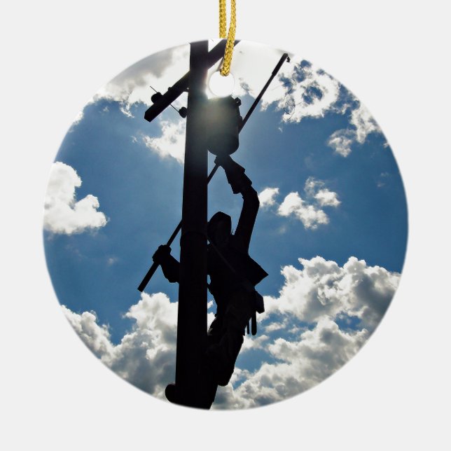 Ornamento De Cerâmica Rusty the Lineman (Frente)