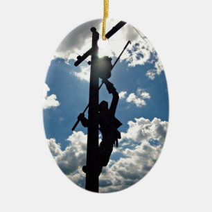 Ornamento De Cerâmica Rusty the Lineman Ornament