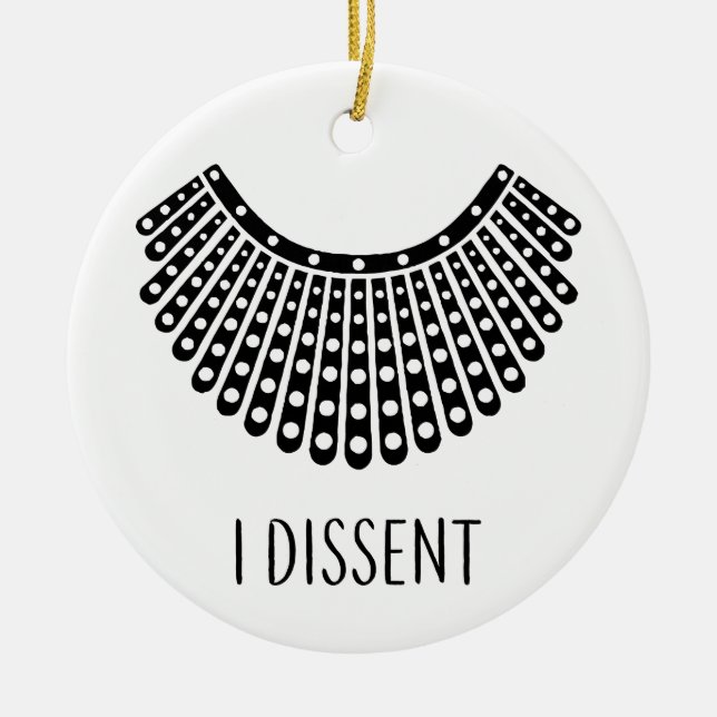 Ornamento De Cerâmica Ruth Bader Ginsburg, RBG Dissent Collar (Frente)