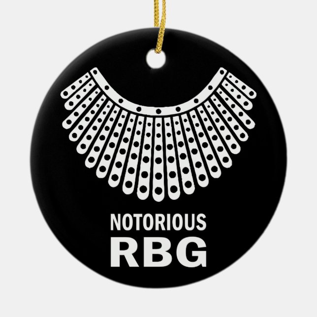 Ornamento De Cerâmica Ruth Bader Ginsburg - RBG notória (Frente)