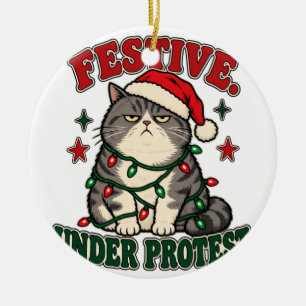 Ornamento De Cerâmica Saca de Natal Festivo Sob Protesto