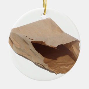 Ornamento De Cerâmica Saco de papel de Brown