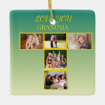 Sage Gold T-Collage Ornament Design