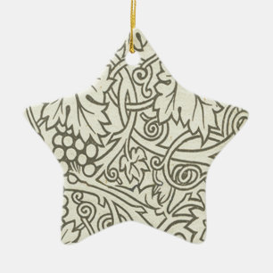 Ornamento De Cerâmica Sage Green Grapevile William Morris Pattern