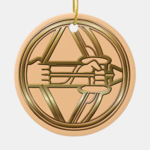 Ornamento De Cerâmica Sagitário do bronze e do cobre