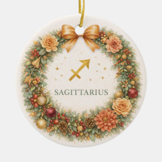 Ornamento De Cerâmica Sagittarius Zodiac Christmas Ornament – Woodland W