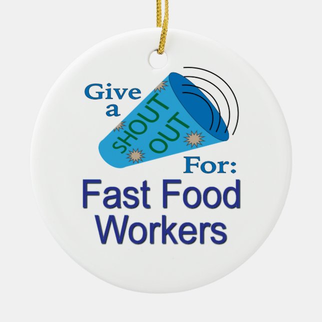 Ornamento De Cerâmica Saia para os trabalhadores de Comida rápida (Frente)