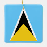 Ornamento De Cerâmica Saint Lucia Flag<br><div class="desc">Customizable World Flag Products - Please feel free to add your own text.</div>