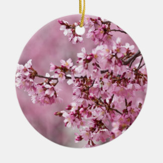 Ornamento De Cerâmica Sakura Cherry Blossoms Pastel Pink Camadas
