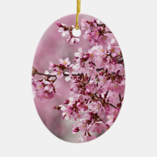 Ornamento De Cerâmica Sakura Cherry Blossoms Pastel Pink Camadas