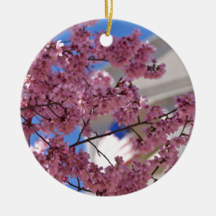 Ornamento De Cerâmica Sakura Flores de Cerejeira Americana
