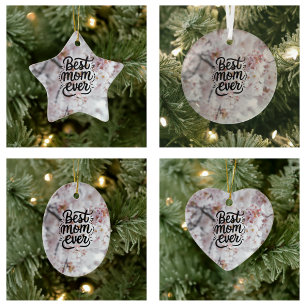 Ornamento De Cerâmica Sakura Pink Elegante Melhor Dia de as mães Da Mãe