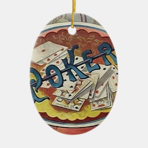 Ornamento De Cerâmica Sala de fumo dos homens do póquer do vintage que