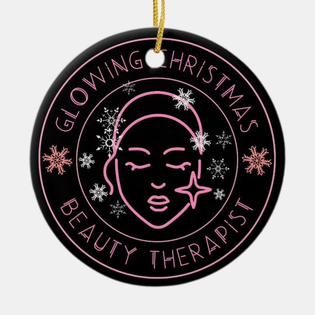 Ornamento De Cerâmica Salão de Bela Bela-Presente de Natal (Frente)