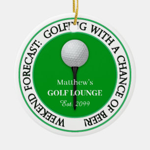 Ornamento De Cerâmica Salão de Golfe/Bar Engraçado no Fim de Semana