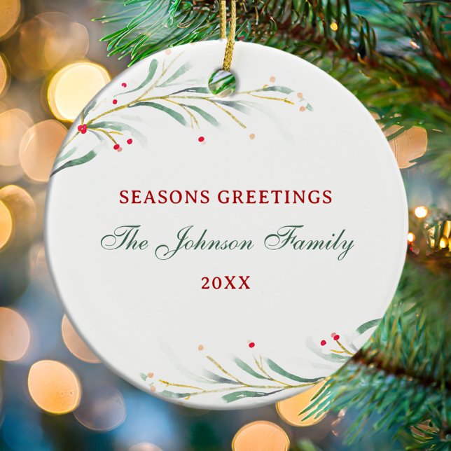 Ornamento De Cerâmica Salões Saudações Aquarela Veneração Natal (Criador carregado)