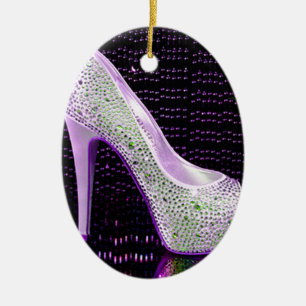 Ornamento De Cerâmica Salto alto roxo