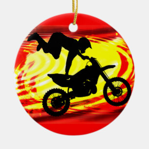 Ornamento De Cerâmica Salto explosivo do motocross