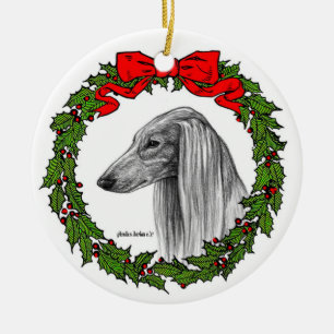 Ornamento De Cerâmica Saluki Dog Art de Glenda S. Harlan