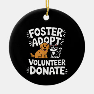 Ornamento De Cerâmica Salvar Adoção de Animais Acolhimento Voluntariado
