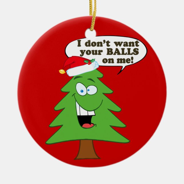 Ornamento De Cerâmica Salvar as árvores de Natal! (Frente)