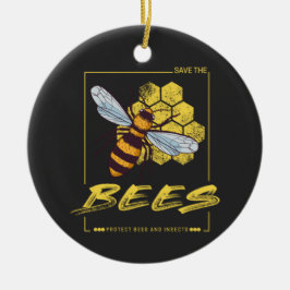 Ornamento De Cerâmica Salve as Abelhas para apicultor e Apicultor