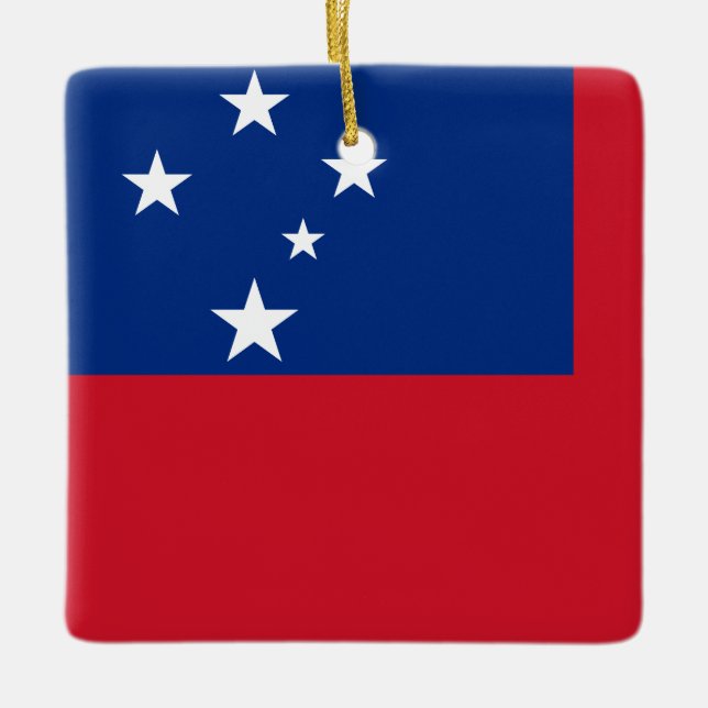 Ornamento De Cerâmica Samoa Flag (Frente)