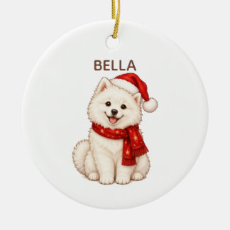 Ornamento De Cerâmica Samoyed Personalized Christmas Ornament