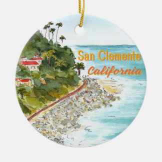 Ornamento De Cerâmica San Clemente California Ornament