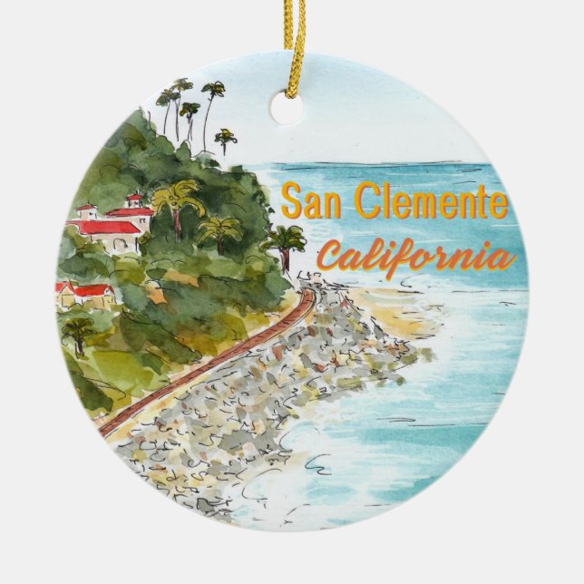 Ornamento De Cerâmica San Clemente California Ornament (Frente)