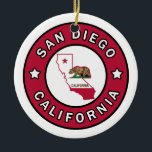 Ornamento De Cerâmica San Diego Califórnia<br><div class="desc">San Diego Califórnia</div>