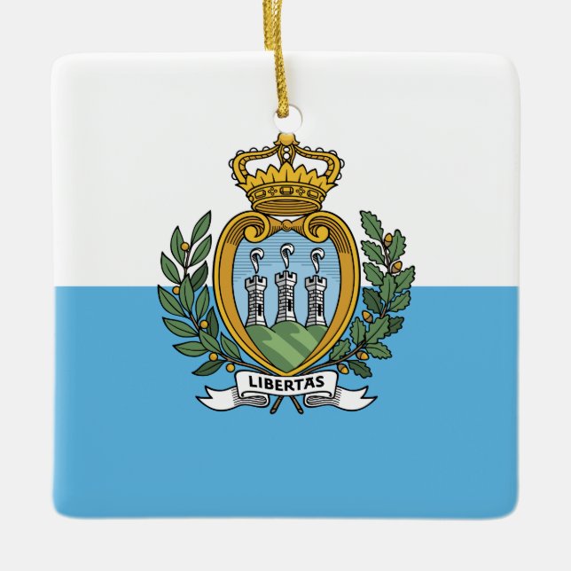 Ornamento De Cerâmica San Marino Flag (Frente)