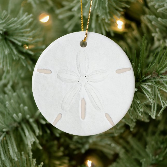 Ornamento De Cerâmica Sand Dollar Coastal Christmas Tree Ornament (Árvore)