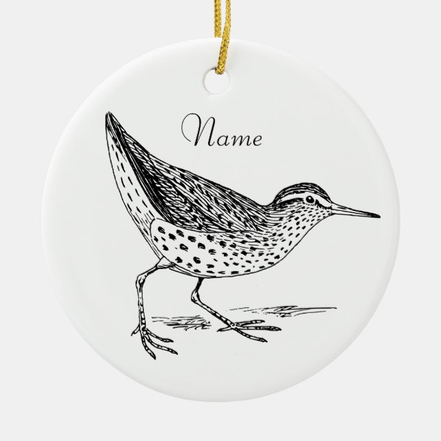 Ornamento De Cerâmica Sandpiper Shorebird Thunder_Cove (Frente)