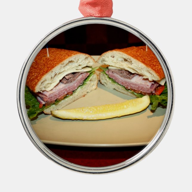 Ornamento De Cerâmica Sandwich Smile (Frente)