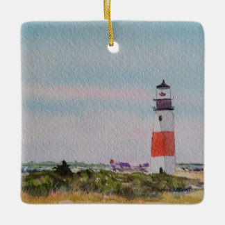 Ornamento De Cerâmica Sankaty Head Lighthouse Ornament