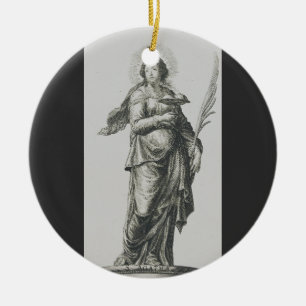 Ornamento De Cerâmica Santa Ágata da Sicília Graça Vulcânica Arte